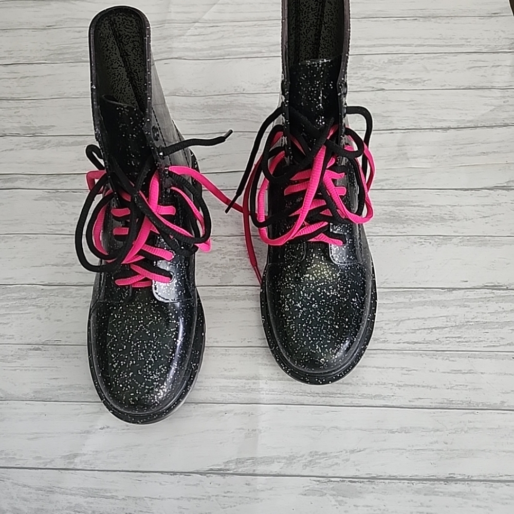Circus By Sam Edelman Black Sparkly Boots Women's Size 9 - Picture 2 of 5